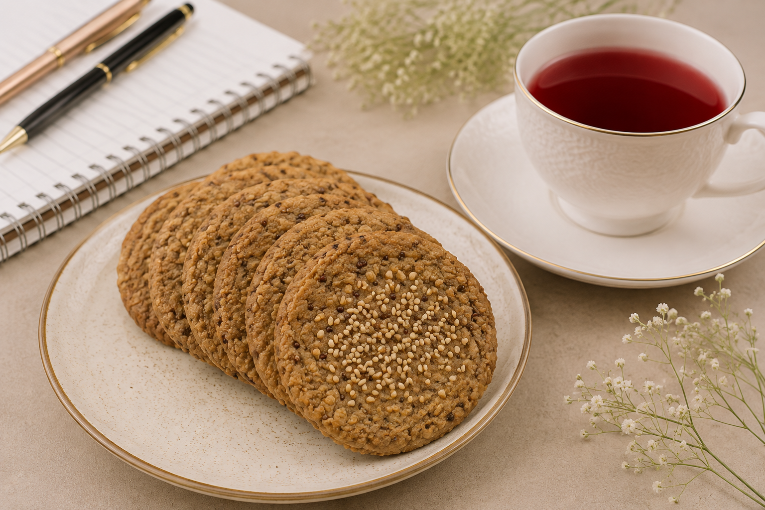 Galletas de quinua y avena con estevia
