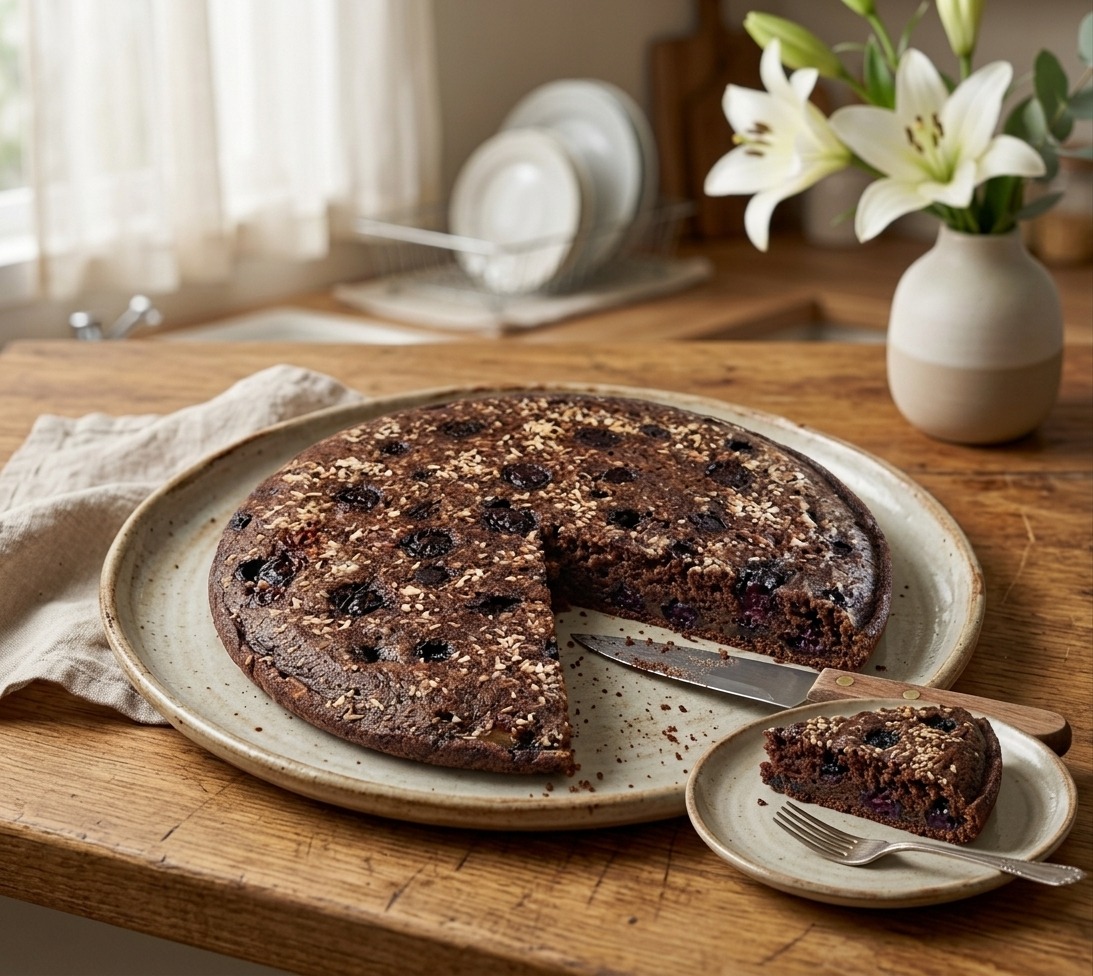 Tarta choco-banana fit